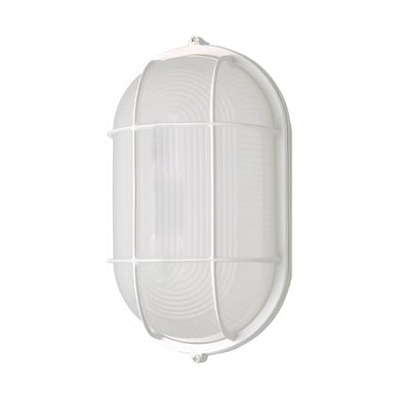 NUVO LED Oval Bulk Head Fixture - White Finish with White Glass 62/1410